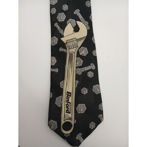 Home Improvement Binford Tools Nuts And Bolts Wrench Neck Tie VINTAGE Made USA